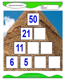 Çıkarma Pramidi Çalışma Sayfaları